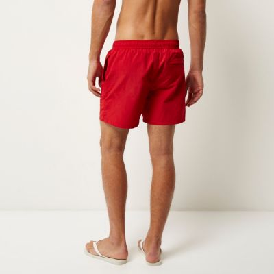 Red pocket swim shorts